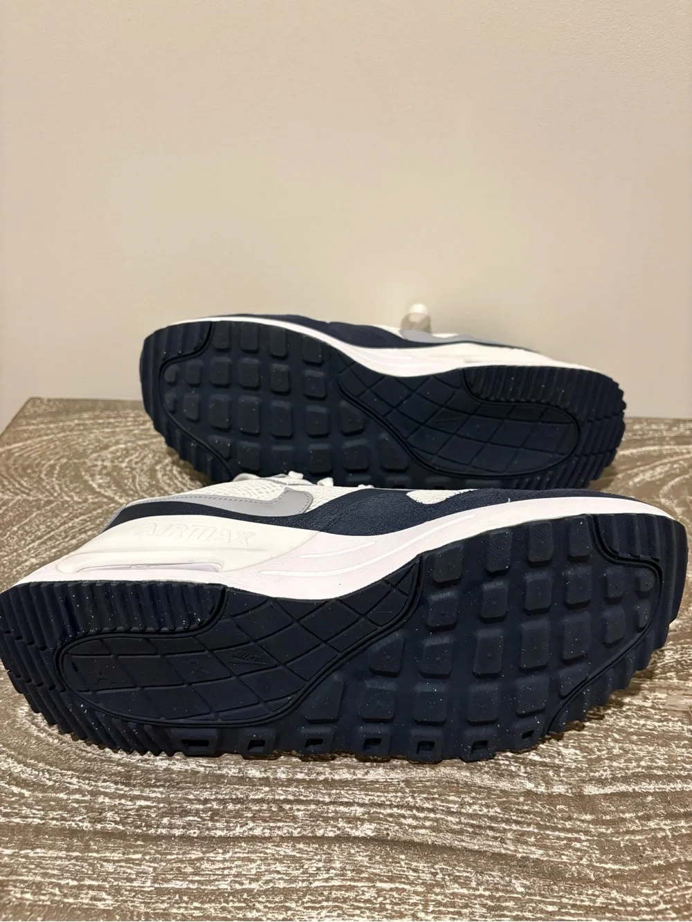 Nike Men's Air Max Running Shoes, White/Wolf Grey-Obsidian, 11.5 US